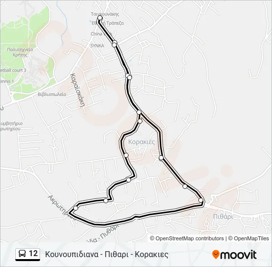 12 Bus Line Map