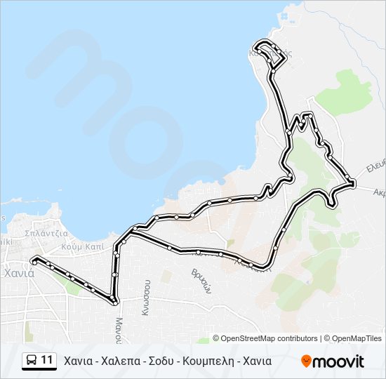 11 bus Line Map