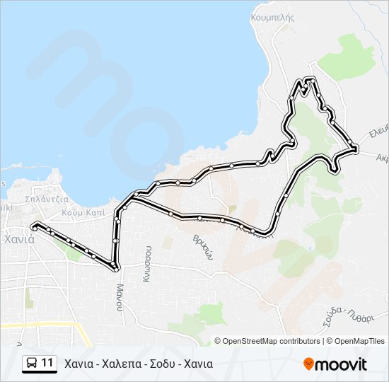 11 bus Line Map