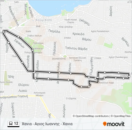 12 Bus Line Map