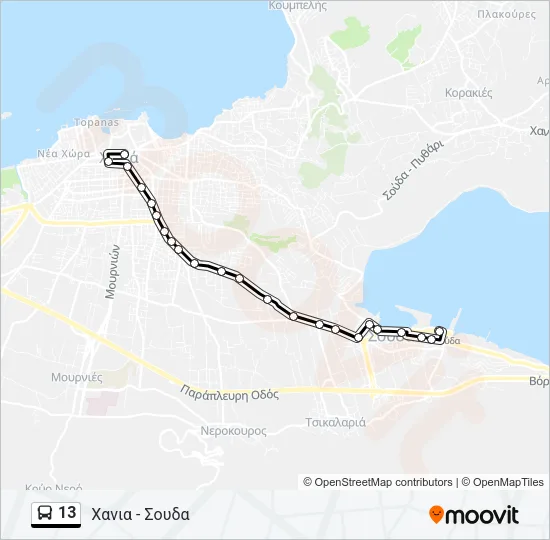 13 Bus Line Map