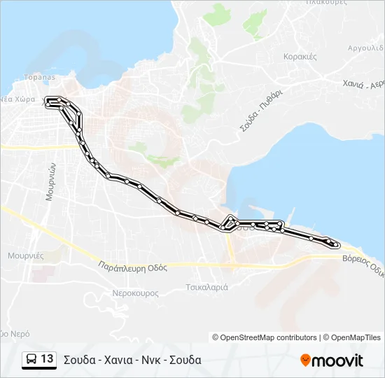 13 Bus Line Map