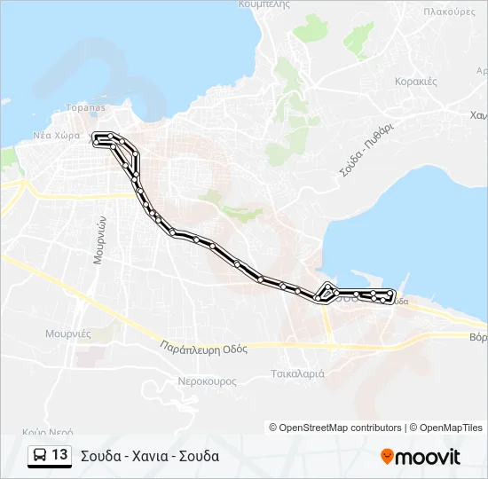 13 Bus Line Map