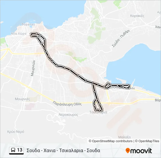 13 Bus Line Map
