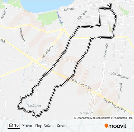 16 Bus Line Map