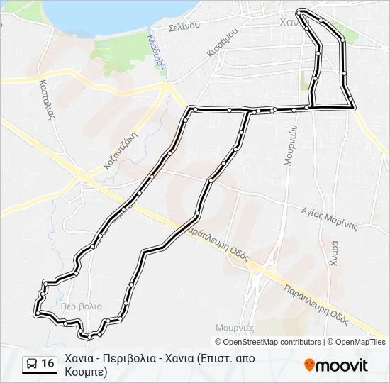16 Bus Line Map