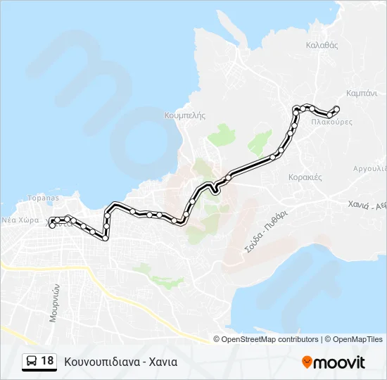 18 Bus Line Map