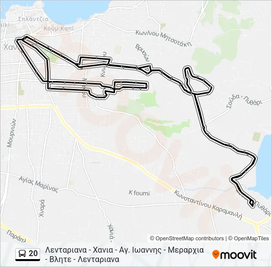 20 Bus Line Map