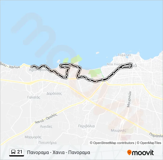 21 Bus Line Map