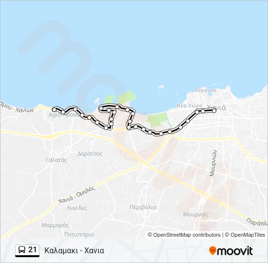 21 Bus Line Map