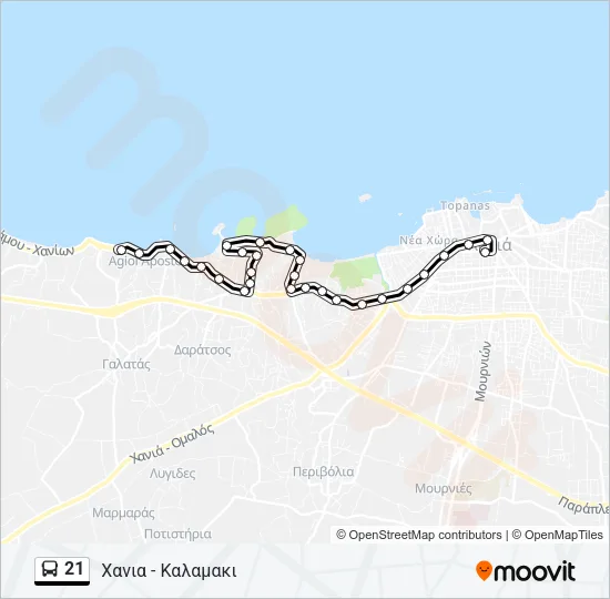 21 Bus Line Map