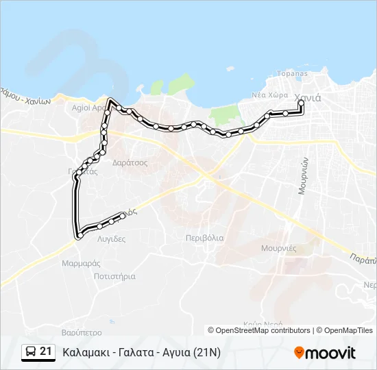 21 Bus Line Map