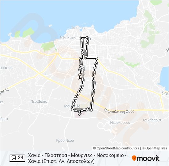 Χάρτης Γραμμής 24 λεωφορείο