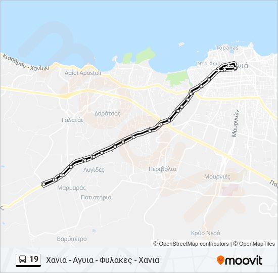 19 bus Line Map