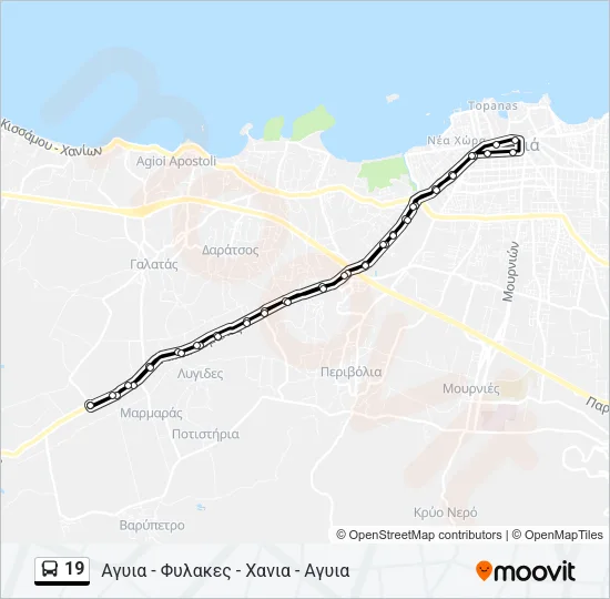 19 Bus Line Map