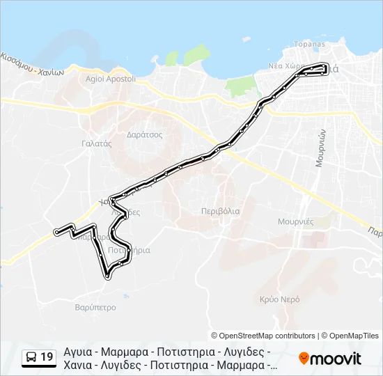 19 Bus Line Map