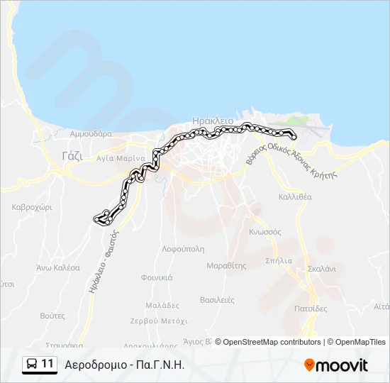 11 Bus Line Map