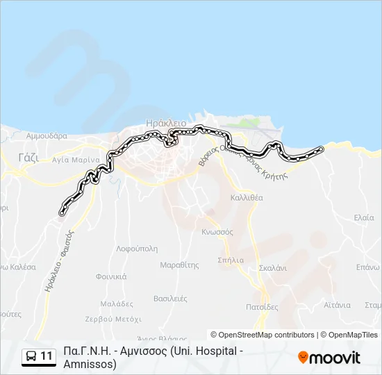 11 Bus Line Map
