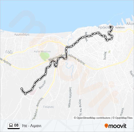 08 bus Line Map