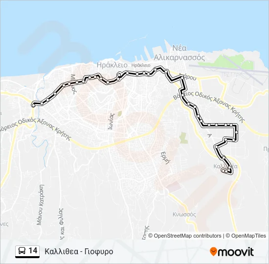 14 Bus Line Map