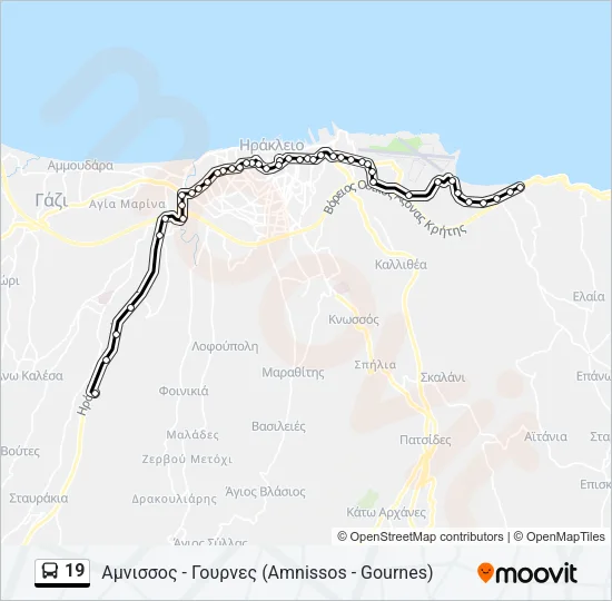 19 Bus Line Map