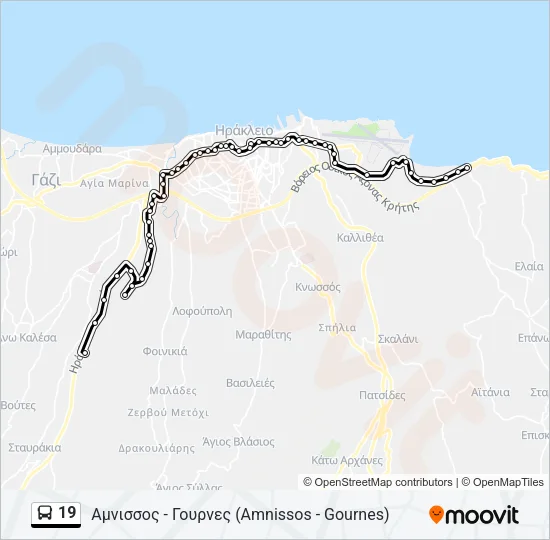 19 Bus Line Map