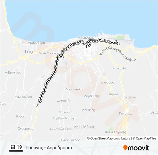 19 Bus Line Map