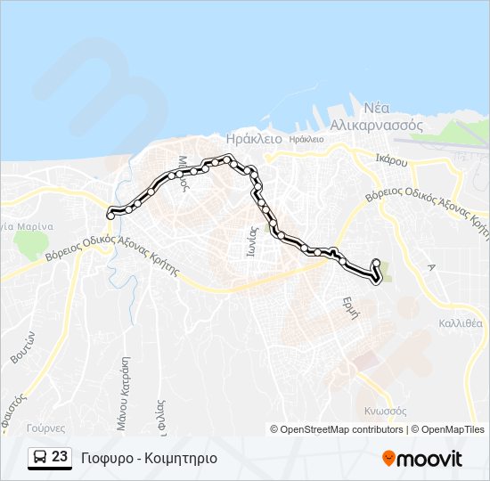 23 bus Line Map