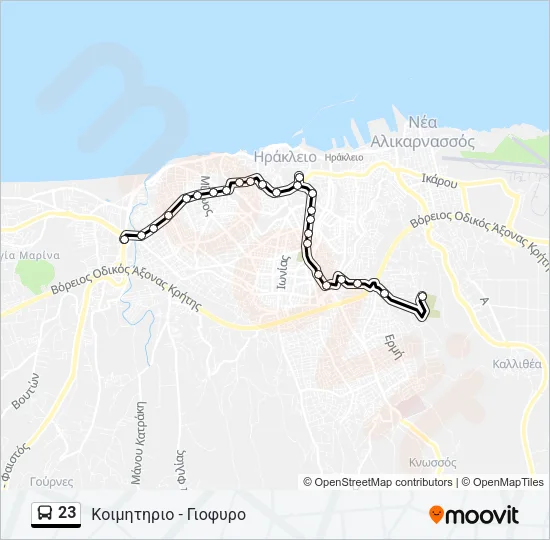 23 Bus Line Map