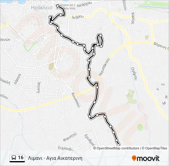 16 Bus Line Map
