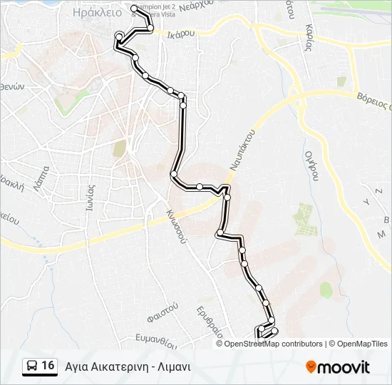 16 Bus Line Map
