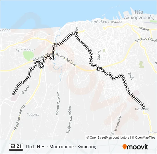 21 Bus Line Map
