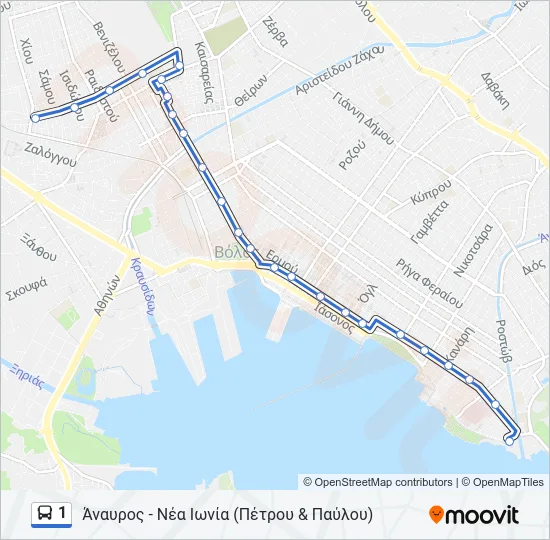 1 Bus Line Map