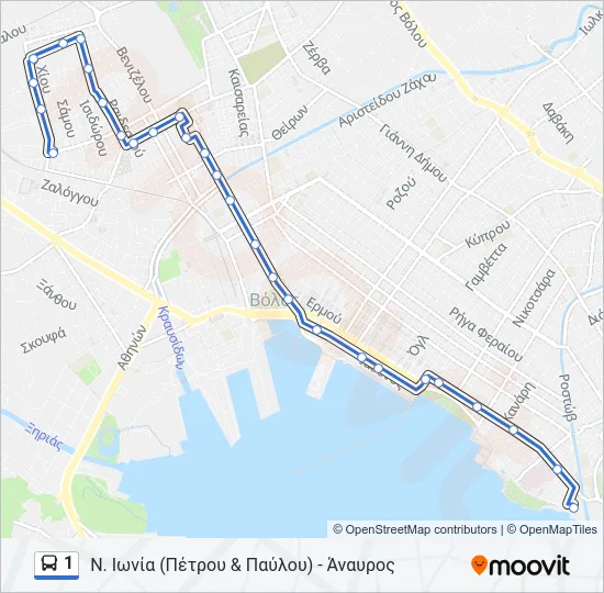 1 Bus Line Map