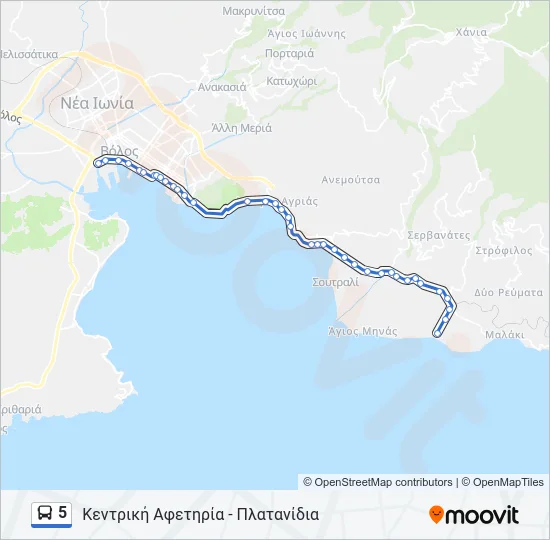 5 Bus Line Map