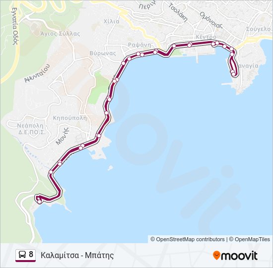 8 bus Line Map