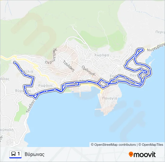 1 Bus Line Map