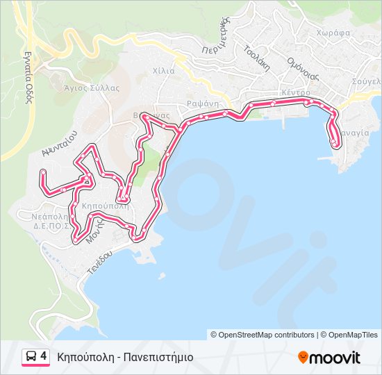 Χάρτης Γραμμής 4 λεωφορείο