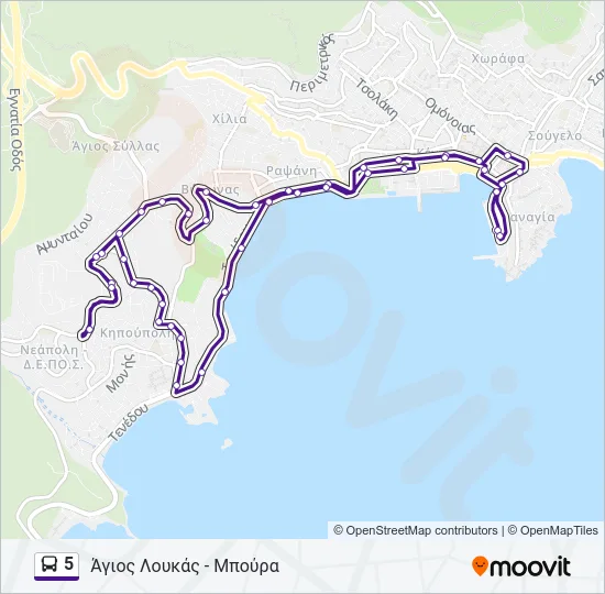 5 Bus Line Map