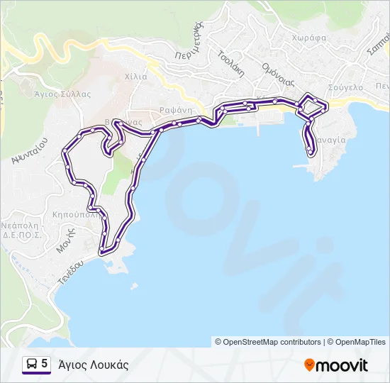 5 Bus Line Map