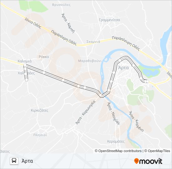 Χάρτης Γραμμής ΆΡΤΑ - ΦΙΛΟΘΈΗ λεωφορείο