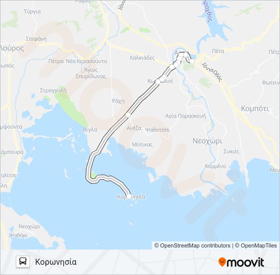 Χάρτης Γραμμής ΆΡΤΑ - ΚΟΡΩΝΗΣΊΑ λεωφορείο