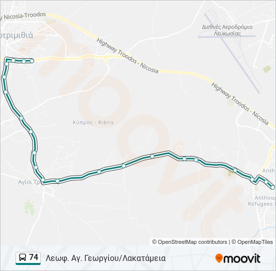 74 bus Line Map