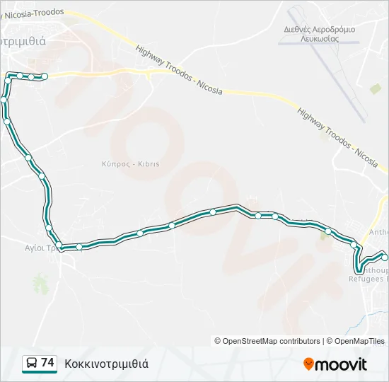 74 Bus Line Map