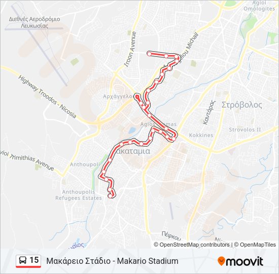 15 Bus Line Map