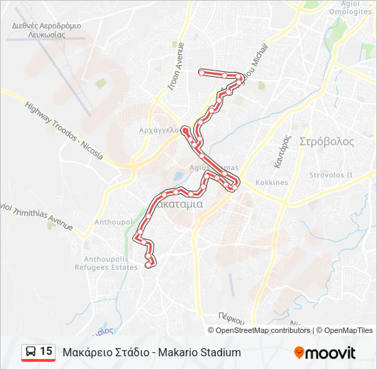 15 Bus Line Map