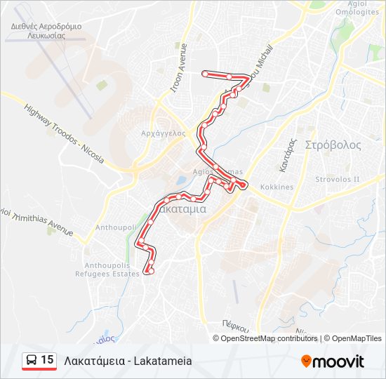 15 Bus Line Map