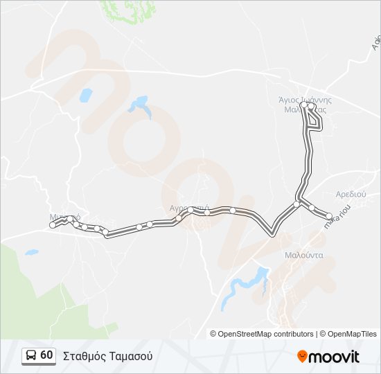 Χάρτης Γραμμής 60 λεωφορείο