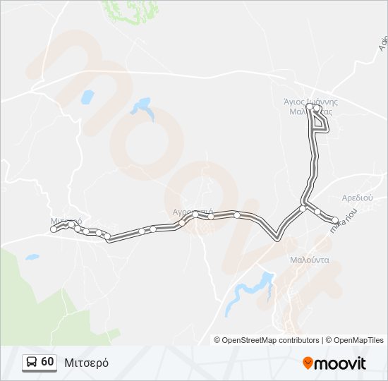 Χάρτης Γραμμής 60 λεωφορείο