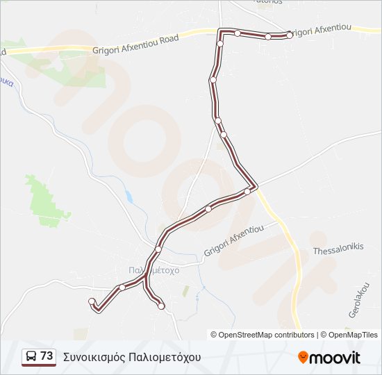 73 Bus Line Map